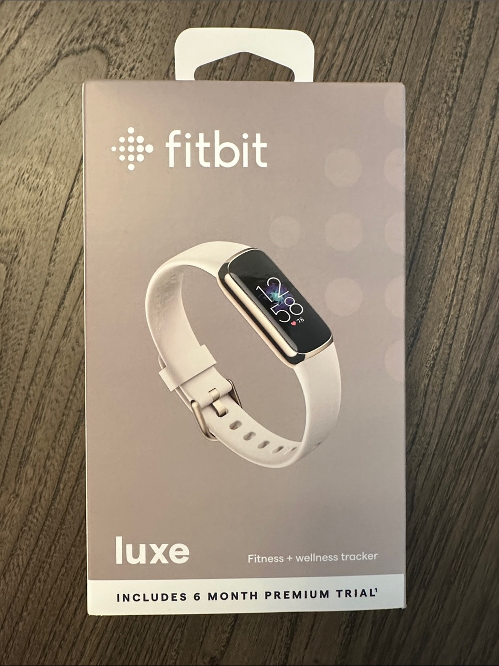 fitbit Luxe Fitness & Wellness Tracker in White with Gold Case